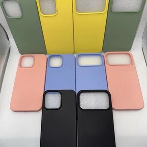 2pk 16/17 Pro Max Liquid Silicone Case Soft Matte Microfiber Camera Cover